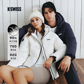 1912033 男女同款 KSWISS盖世威羽绒服女冬季 运动保暖外套白色厚款