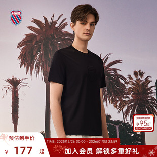 百搭印花运动休闲短袖 微弹时尚 109880 夏季 KSWISS盖世威T恤男