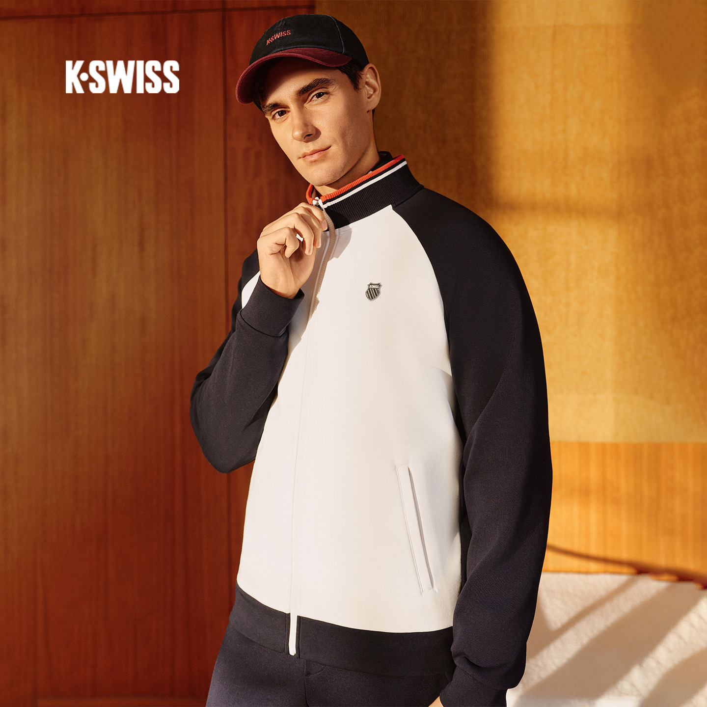 KSWISS盖世威外套男 26冬季新款舒适百搭保暖立领针织上衣1014268