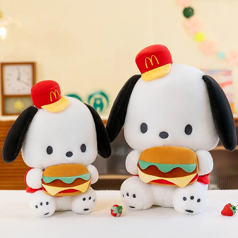 可爱汉堡帕恰狗毛绒抱枕公仔