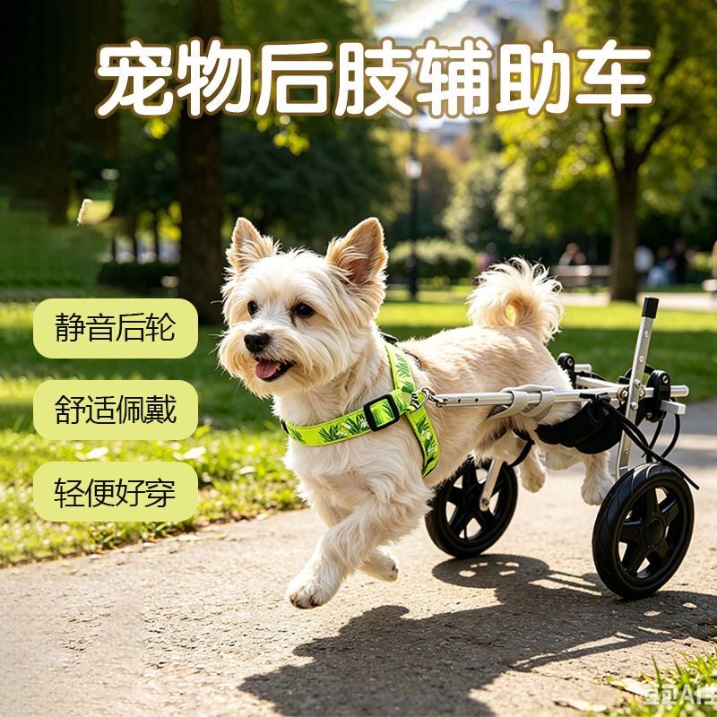 宠物轮椅瘫痪后腿助力车猫狗康复辅助车后肢推车助行车跨境代发XJ