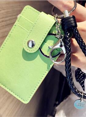 Leather Badge Holder Office Key ID Card Holders Mini Wallet