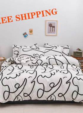 4pc bedsheet set flat sheet student bed cover single/double