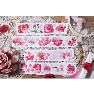 和纸胶带分装 pang 晴空亦然又见花开罂园午后幻想 手帐 贴纸 pet