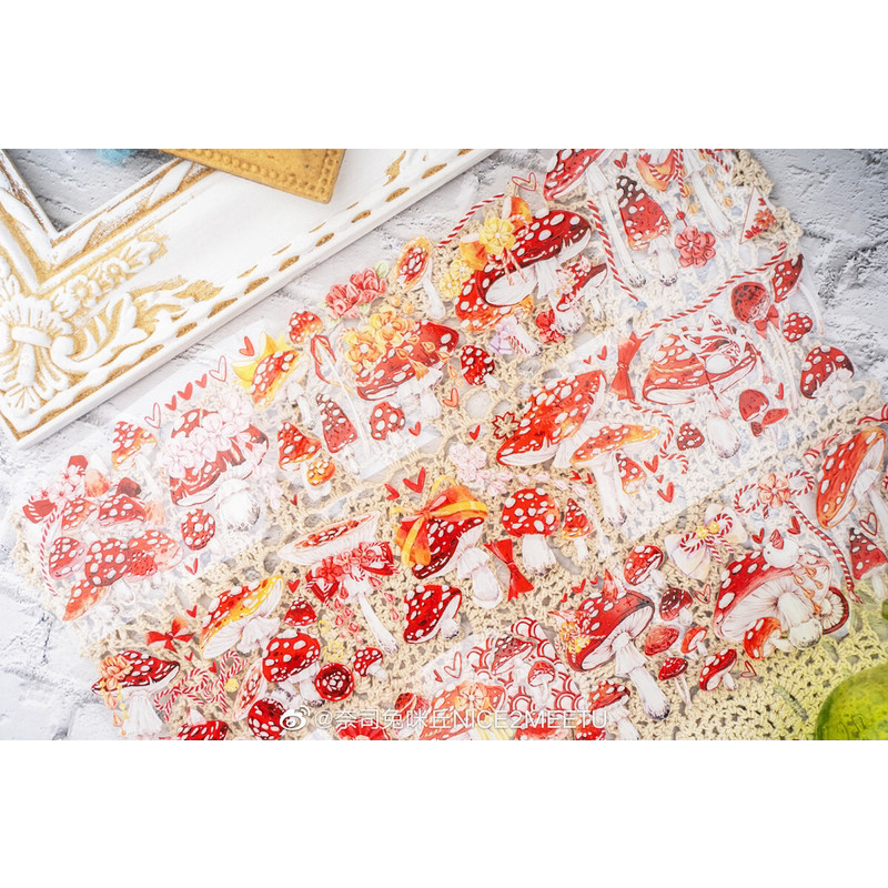 和纸胶带分装奈司兔咪丘和风甜菇星幻水母芍药蝴蝶鲤 DIY手帐 p