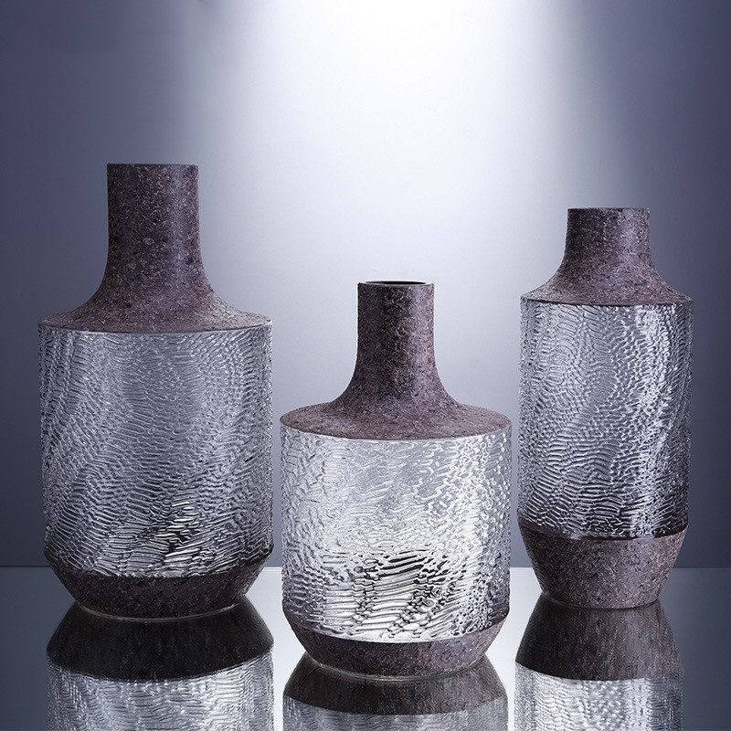喷石头漆创意个性客厅餐桌家居k新古典摆件装饰品玻璃花瓶