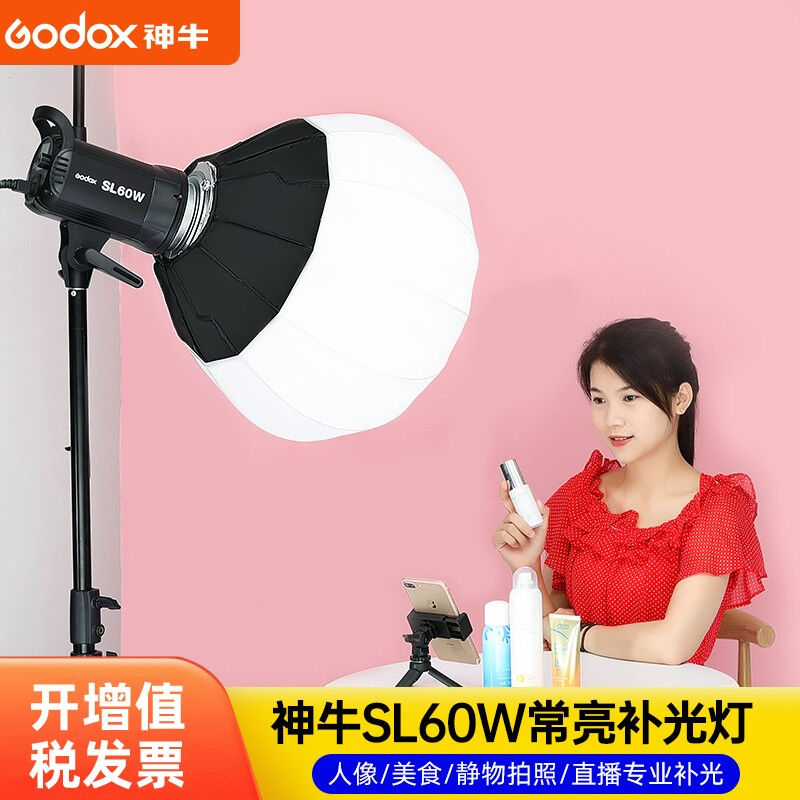 神牛（Godox）SL60W直播补光灯LED摄影灯儿童拍照视频录像柔光灯