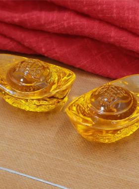 黄铜招财元宝摆件双龙戏珠