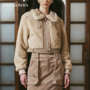 Cello 环保皮草拉链夹克 Sonata秋冬新品