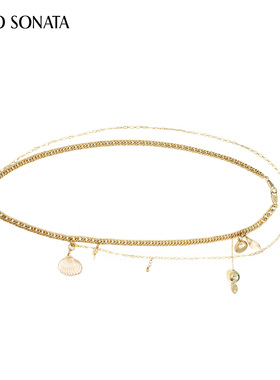Cello Sonata25春夏新款 金色海洋珍珠贝壳腰链