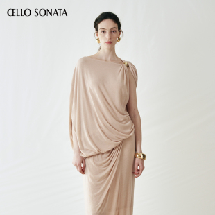 天丝不规则金珠针织斗篷上衣 新款 Cello Sonata早秋系列无袖