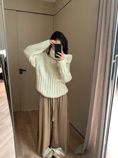 冬上新韩标 简约日常复古氛围感粗织套头保暖毛衣