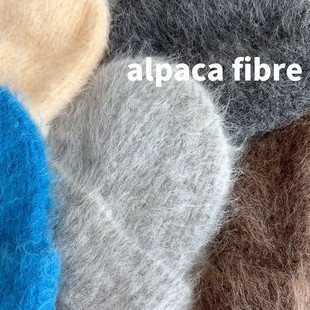 78%羊驼毛针织帽女冬季百搭冷帽保暖毛茸茸滑雪帽显脸小毛线帽子