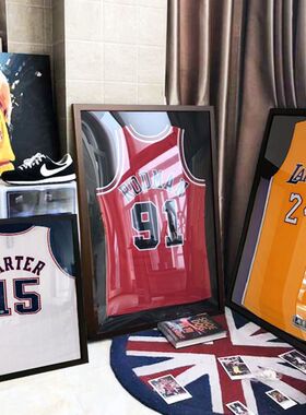 梅西科比詹姆斯库里欧文球衣相框足篮球裱衣服框挂墙上NBA展示框