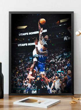 爱德华兹签名海报相框摆件NBA球星周边照片纪念品装饰画挂画摆件