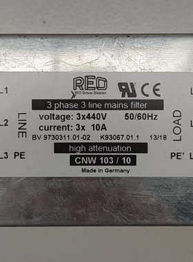 RED 滤波器 CNW 103/10，3x440V，3x10