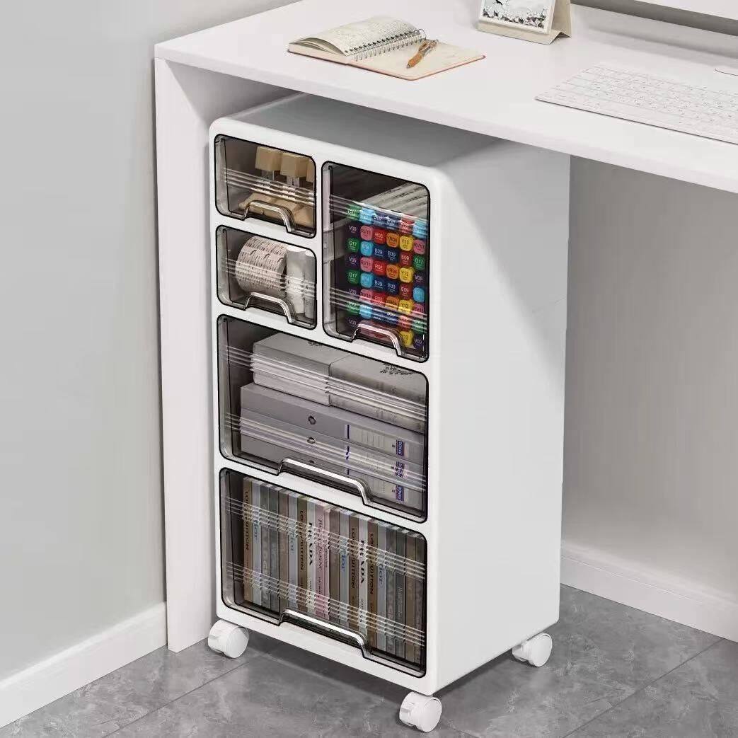 抽屉式文件收纳柜办公室桌下多层整理柜学生桌底下文具柜夹缝架子
