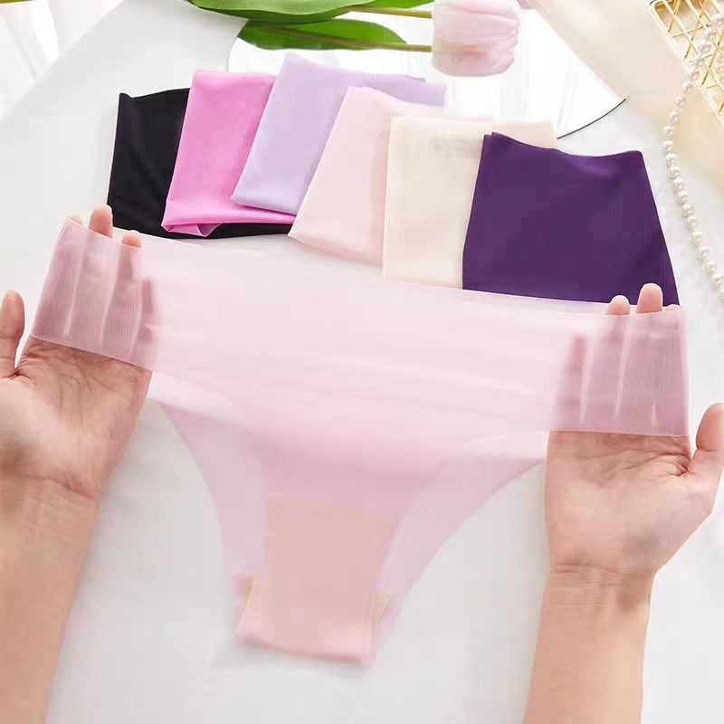 夏季薄款跨境无痕冰丝女内裤抑菌