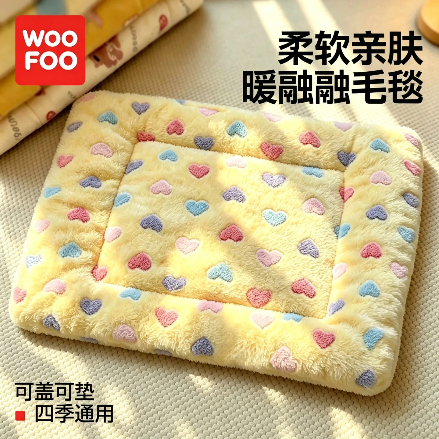 猫咪垫子睡垫宠物毛毯加厚软垫睡觉用冬季保暖狗狗猫窝可水洗用品