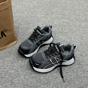 学生休闲鞋 老爹鞋 ins潮2026新款 复古小众厚底增高运动鞋 子 女美式