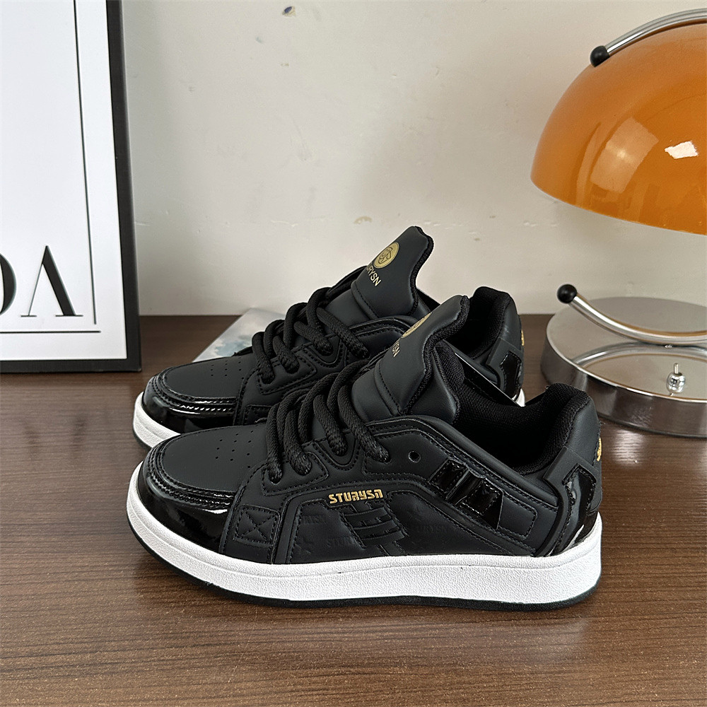 美式复古麻绳厚底字母面包鞋男