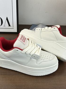 米红色厚底百搭增高面包鞋女ins潮韩版小众原创休闲德训鞋2025夏