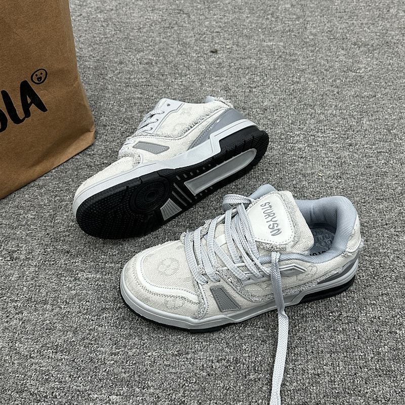 港风复古经典百搭印花板鞋