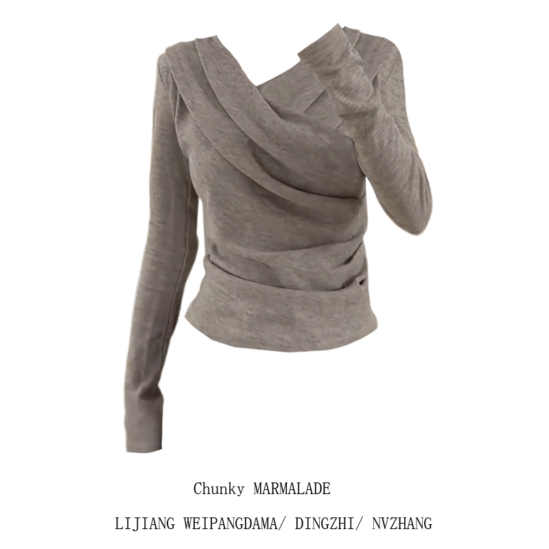 辣妹不规则纯欲长袖T恤