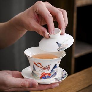 TC058茶壶整茶杯套家用功夫茶具礼盒套装 国盖潮羊脂玉白瓷碗MD 务
