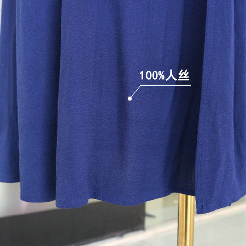 NR177Ref人丝连衣裙女春夏装2021新款赫本风宽松方领长裙优雅风