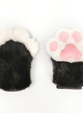 跨境日系fursuit兽装猫爪散件福瑞表演cos道具furry猫科兽爪手套