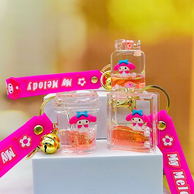 创意入油炫彩美乐蒂钥匙扣三丽鸥公仔书包情侣挂件爪机小礼品批发