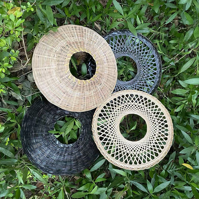 竹编精品装饰壁画可做缕空斗笠帽