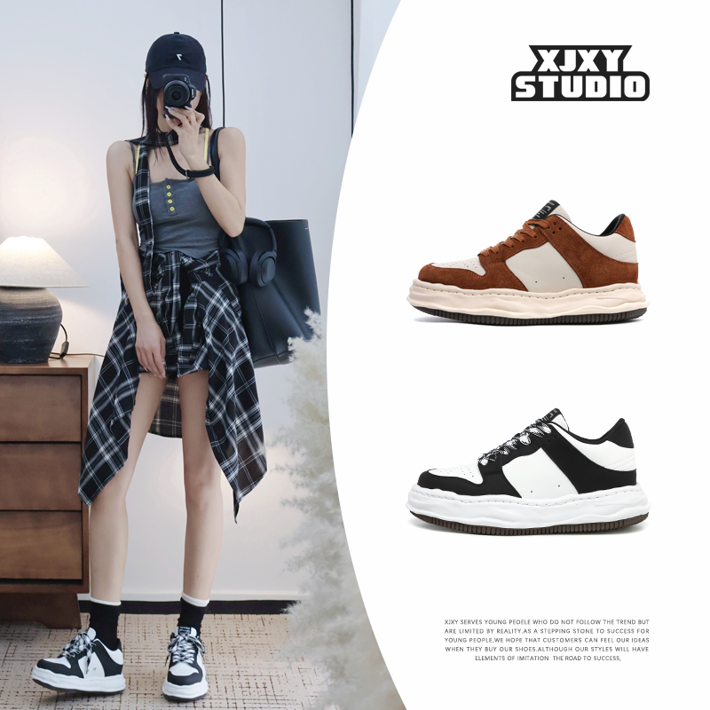 XJXY休闲中跟圆头增高鞋