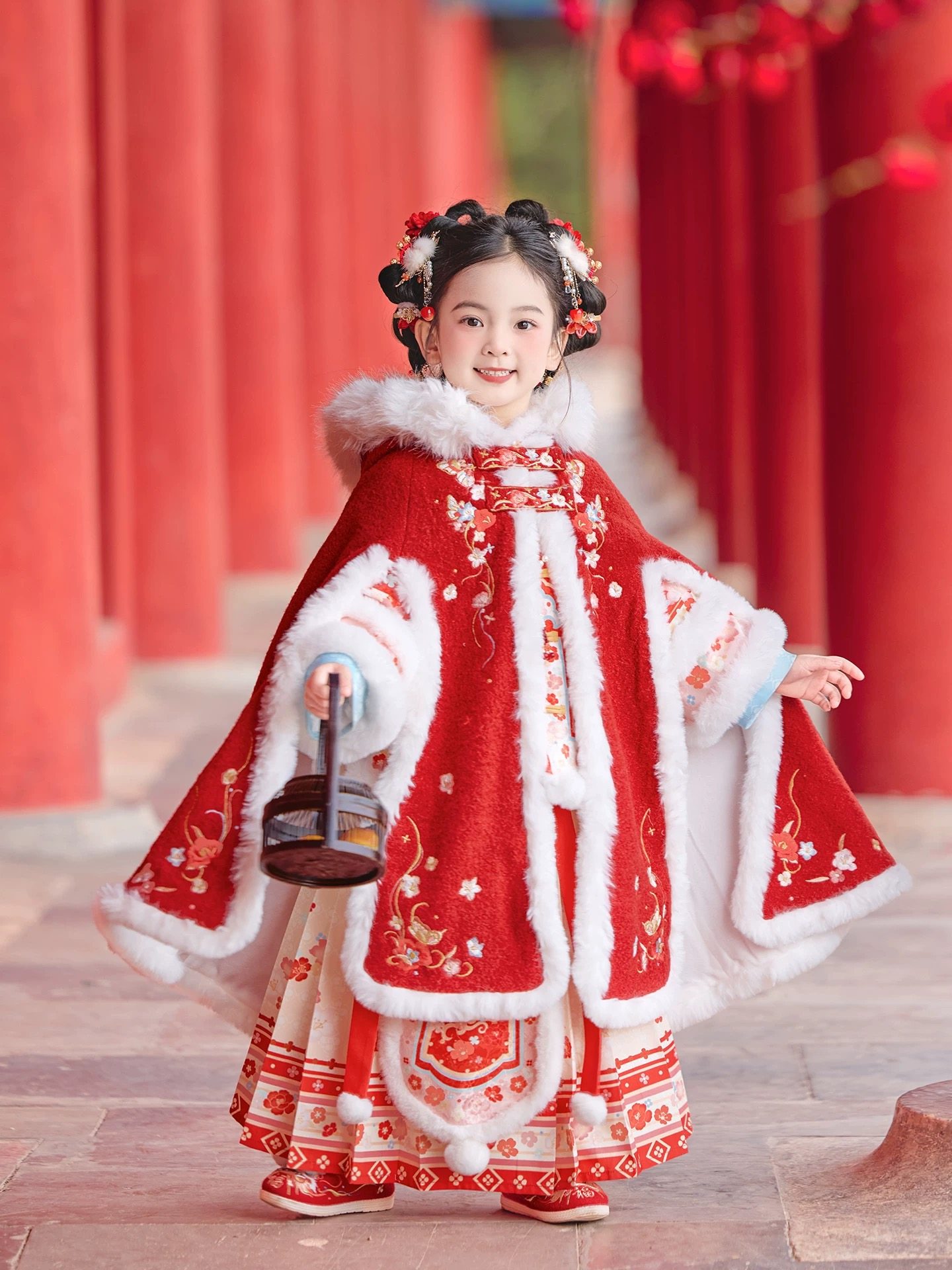 冬季加绒加厚斗篷儿童中国风唐装新中式披风古风套装拜年服过年装,童装/婴儿装/亲子装,唐装,淘宝优惠券,粉丝福利购,淘宝优惠卷