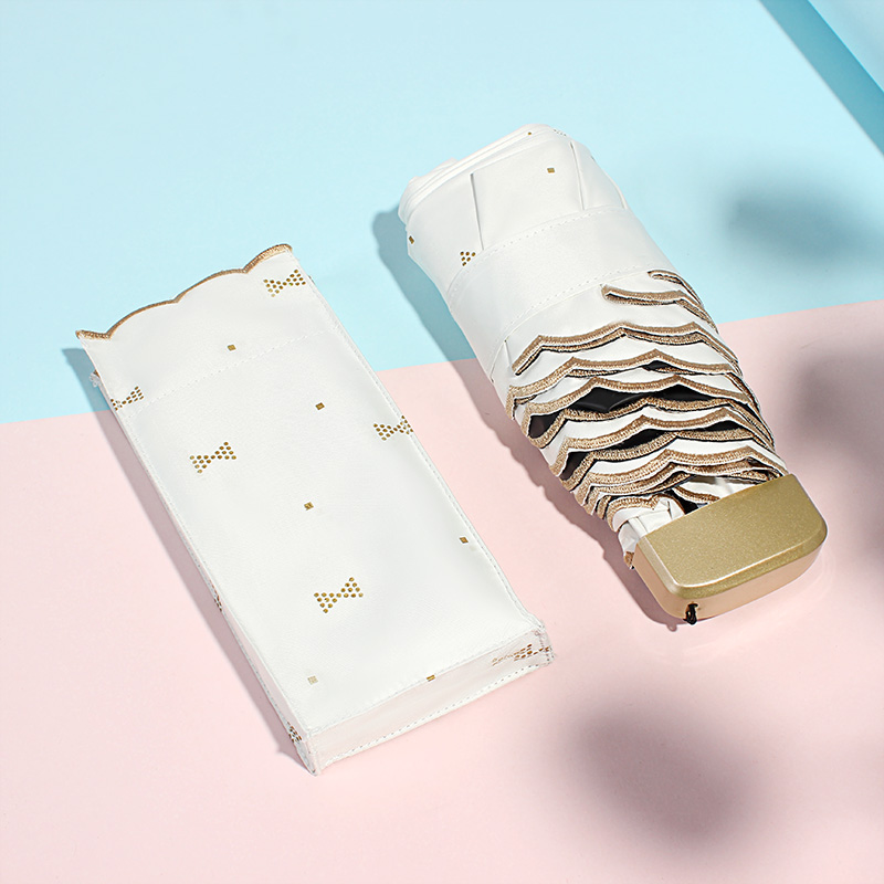 2021.小巧便携太p阳伞防晒防紫外线遮阳伞女迷你超轻雨伞折叠口i.