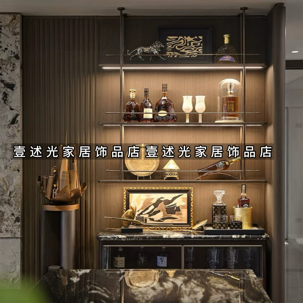 中古风复古酒柜装饰摆件样板间高级感客厅餐厅展示柜家居好物摆件