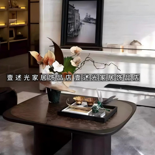 新中式宋式美学客厅花艺软装套装