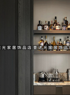 现代轻奢展厅样板间吧台酒柜装饰仿真酒红酒道具软装饰品陈列摆件