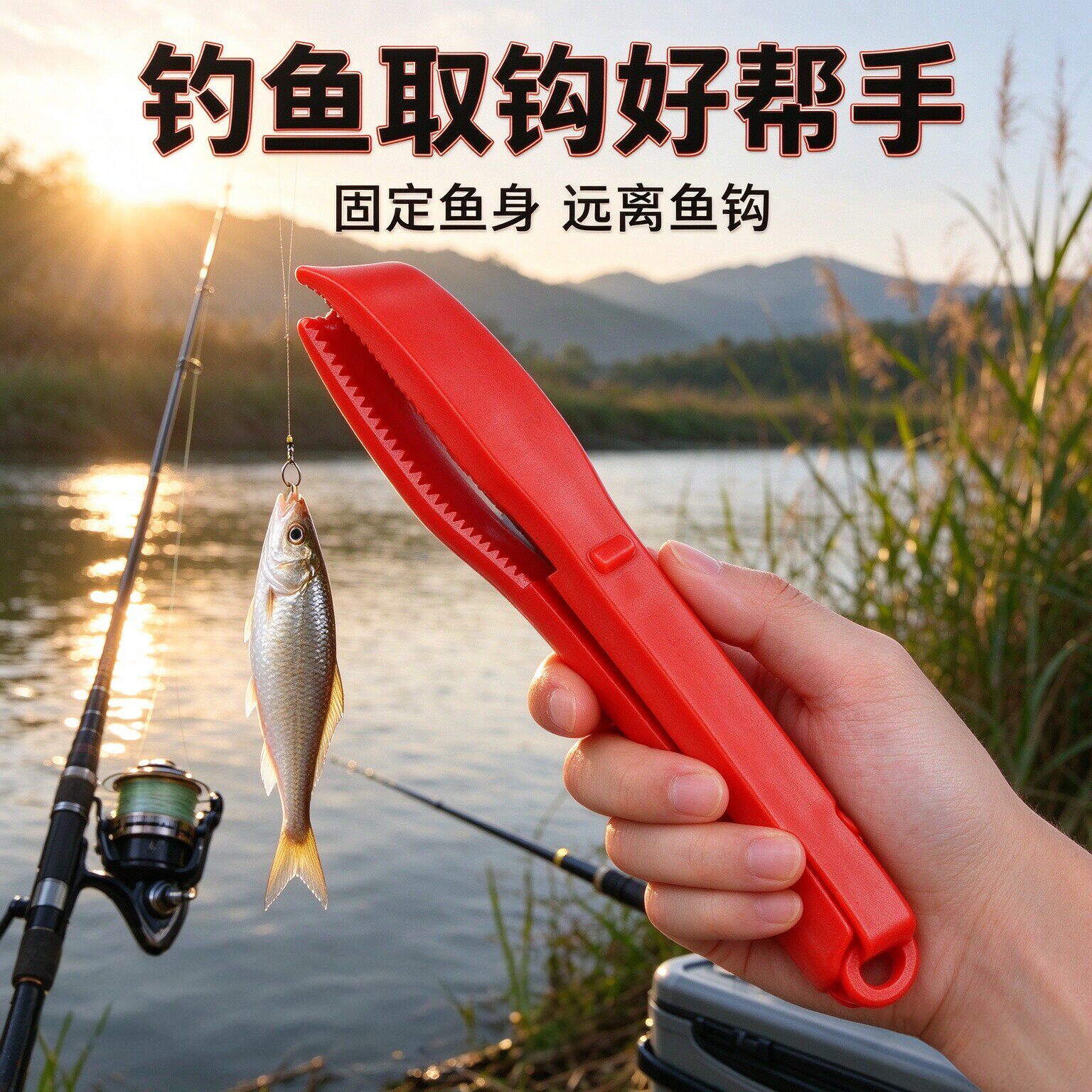 控鱼器钓鱼夹子取鱼器夹鱼器不伤鱼路亚钳子钓鱼钳防滑多功能夹