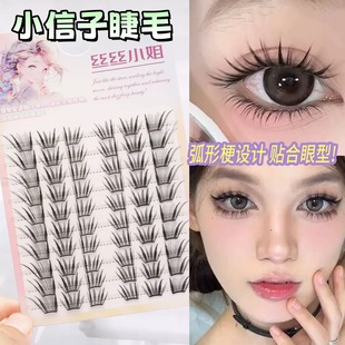 小信子免胶分段式单簇假睫毛懒人三部曲自然仿真浓密上睫毛超细梗