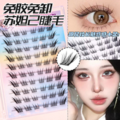 狐系苏妲己免胶假睫毛单簇分段式 斜飞懒人自然仿真上睫毛最后一簇