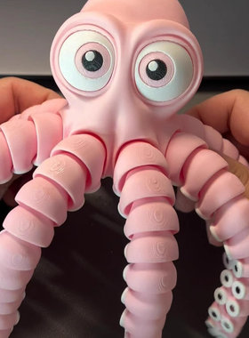 3d打印大眼章鱼摆件手办玩具