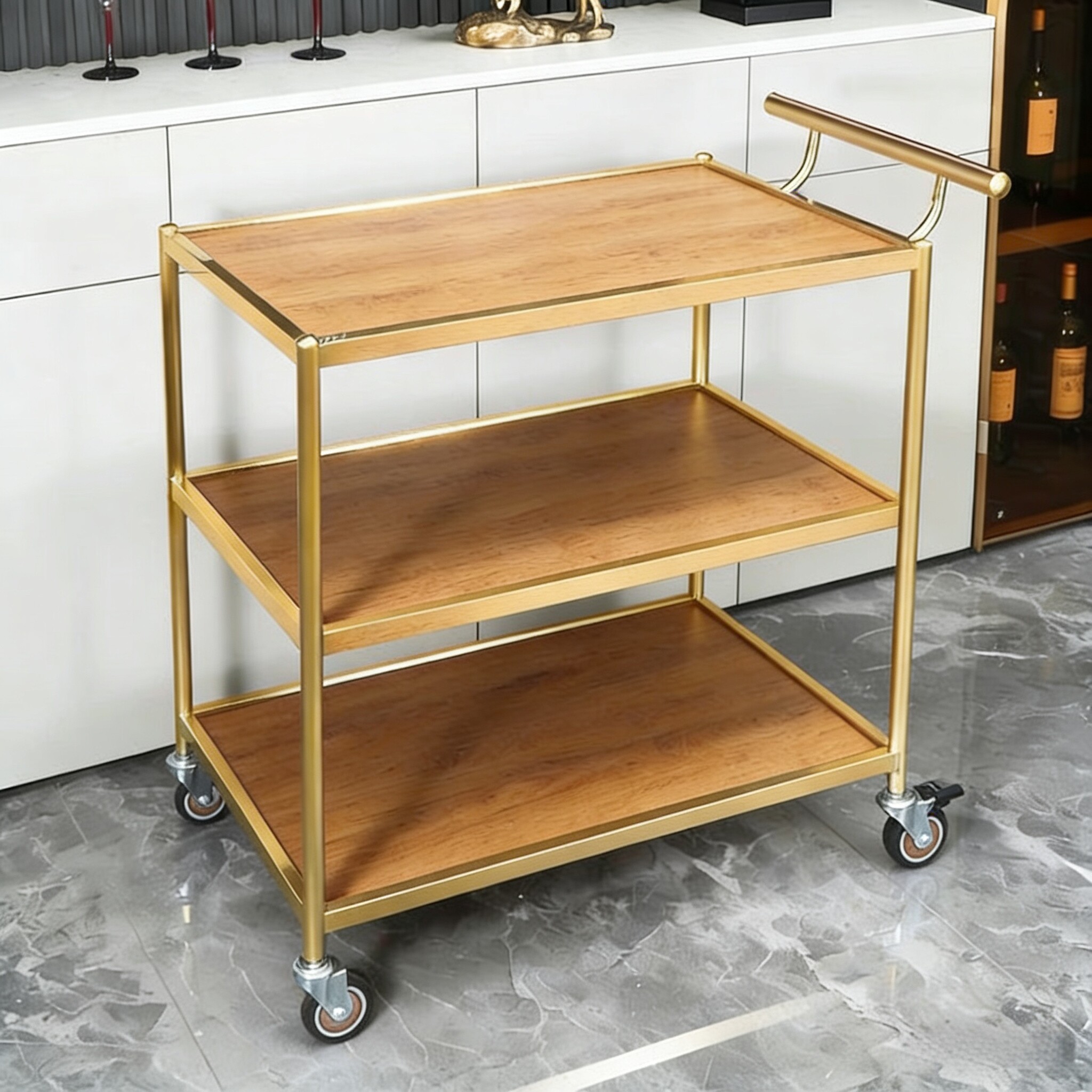 酒店小推车上菜餐车商用移动酒水三层送餐车餐厅服务车蛋糕点心车