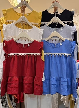 夏上新！【Miss Lin】甜美风圆领百搭小衫  Z83561#  GLP