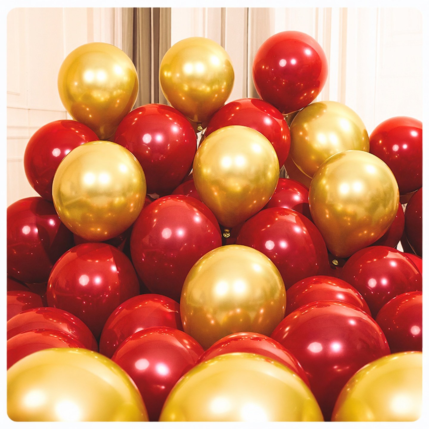 红色金属色10寸乳胶圆气球开业生日结婚装饰场景布置派对送打气筒
