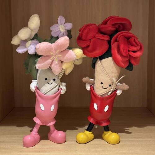jellycat手捧花束花瓶米奇手握入户玄关装饰摆件家居创意桌面收纳