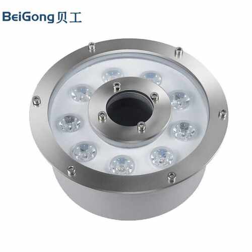贝工LED铝合金喷泉灯户外广场水池喷泉中孔圆形涌泉灯IP686W蓝光B