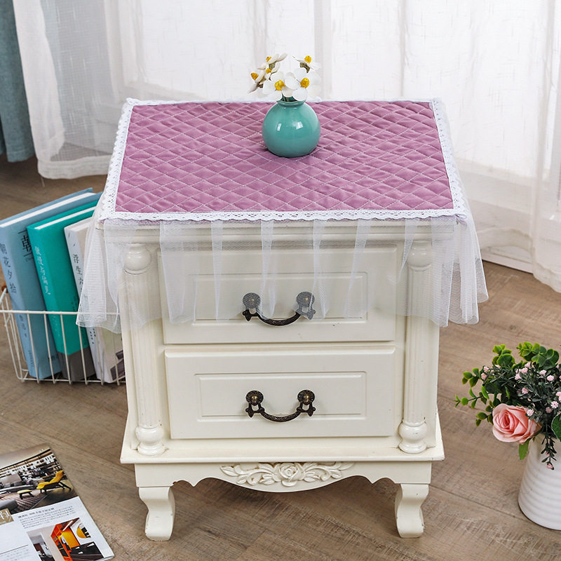 布艺床头柜盖布防尘罩床头柜套多用巾蕾丝花边欧式盖巾防尘布方巾,居家布艺,净化器罩,淘宝优惠券,粉丝福利购,淘宝优惠卷