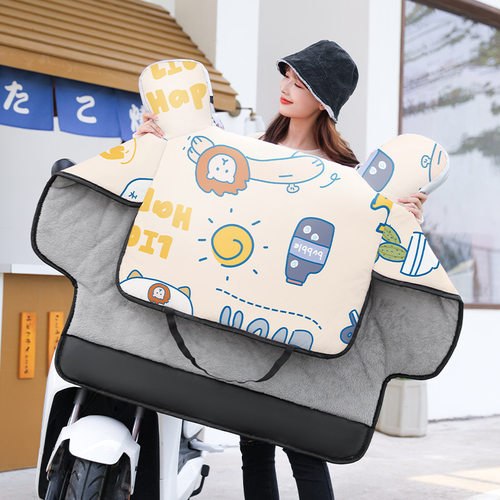 新款电动车挡风被夏季防晒遮阳罩薄款电瓶摩托车防风前挡双面防水